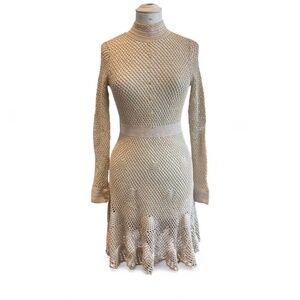 Vintage 90's Betsy Johnson cream crochet dress (size M) 249